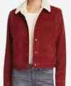 Shop Nancy Wheeler Stranger Things Red Shearling Jacket