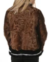Shop Nava Crosby Brown Persian Lamb Fur with Faux Fur Coat