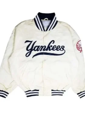Shop New York Yankees 90s White Varsity Jacket