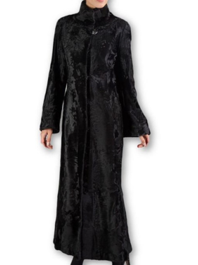Shop Piche Women Persian Lamb Fur Turtle Neck Long Coat