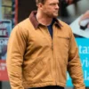Shop Reacher Alan Ritchson Brown Cotton Jacket