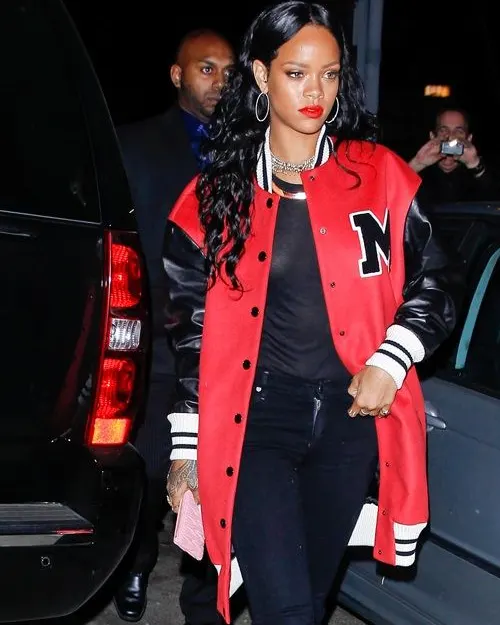 Shop Rihanna Oversized Bomber Jacket