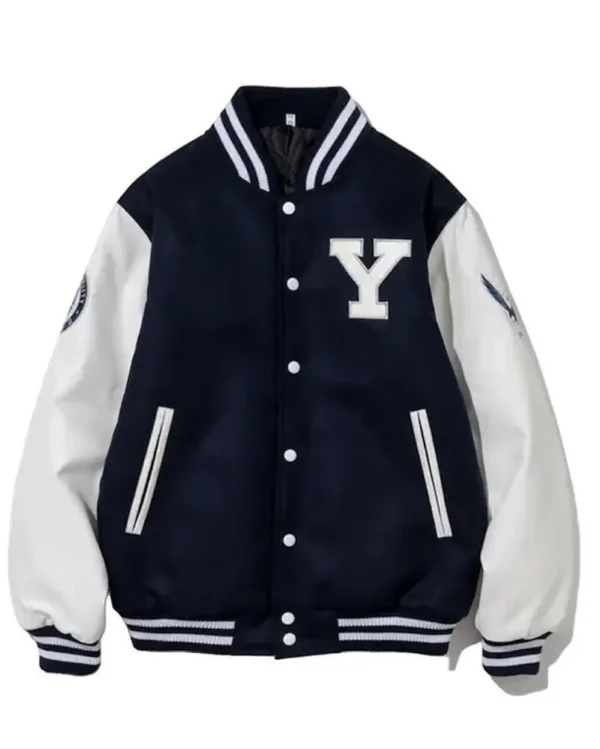 Shop Yonsei University Blue Varsity Jacket