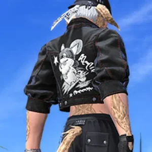 Street Attire Final Fantasy Xiv Black Black Denim Jacket