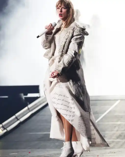 Taylor Swift The Eras Tour Paris White Long Coat