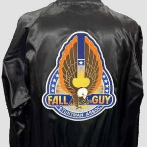 The Fall Guy Stuntman Association Satin Varsity Jacket Back