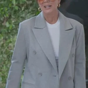The Kardashians S5 Kris Jenner Grey Long Coat
