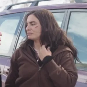 The Veil 2024 Yumna Marwan Brown Full Zip Hoodie