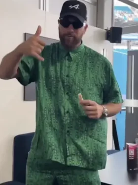 Travis Kelce Welcome F1 Miami Grand Prix Green Button Shirt