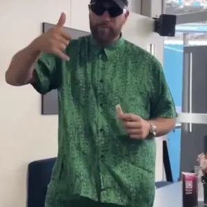 Travis Kelce Welcome F1 Miami Grand Prix Green Button Shirt