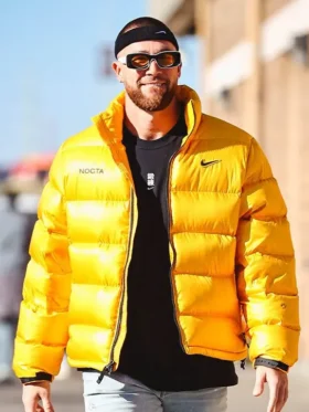 Travis Kelce Yellow Puffer Jacket