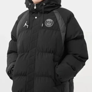 Unisex Jordan X Paris Saint Germain Black Puffer Jacket