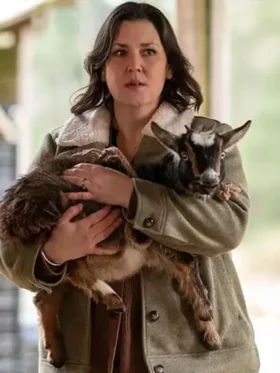 Yellowjackets Melanie Lynskey Shearling Green Jacket