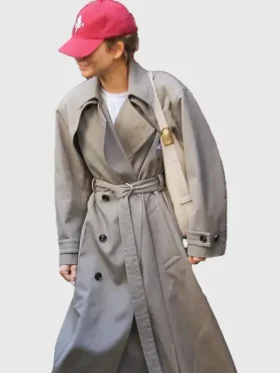 Zendaya Grey Cotton Trench Coat