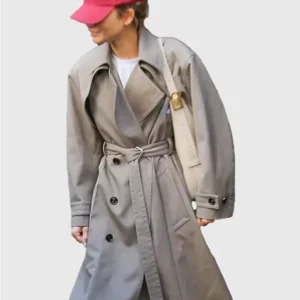 Zendaya Grey Cotton Trench Coat