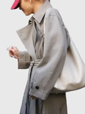 Zendaya Grey Cotton Trench Coat For Women