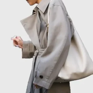 Zendaya Grey Cotton Trench Coat For Women