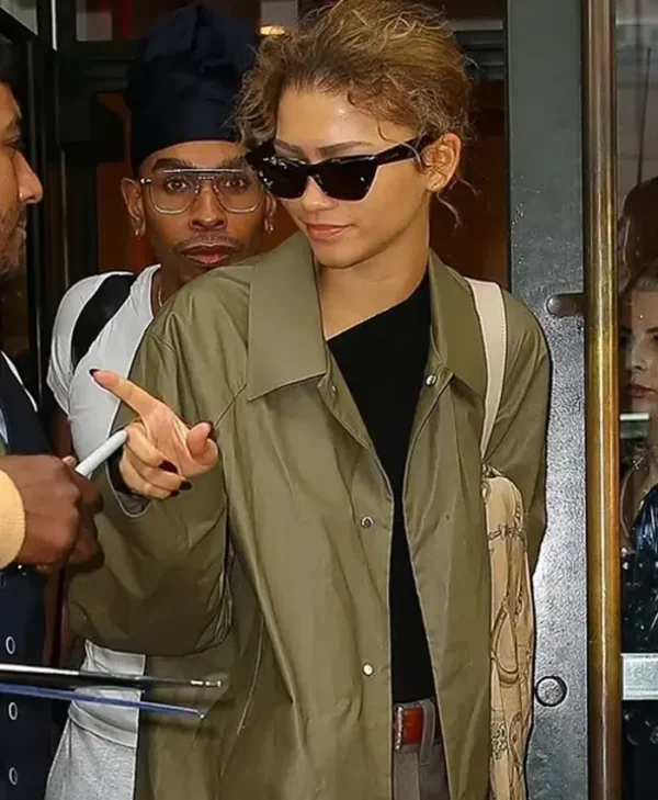 Zendaya Met Gala Co chair Duties Green Leather Coat