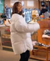 Zoe Saldana T Mobile Commercial White Puffer Jacket