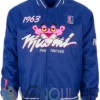 1963 Pink Panther Miami Satin Blue Varsity Jacket front