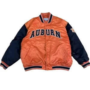 80s Retro Auburn University Tigers Orange Varsity Jacket