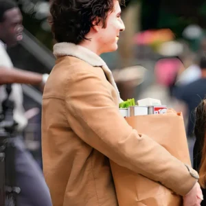 A Complete Unknown Timothee Chalamet Sherpa Cotton Jacket On Sale 