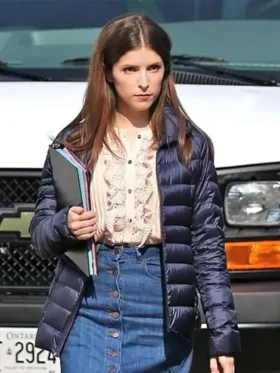 A Simple Favor Anna Kendrick Blue Puffer Jacket
