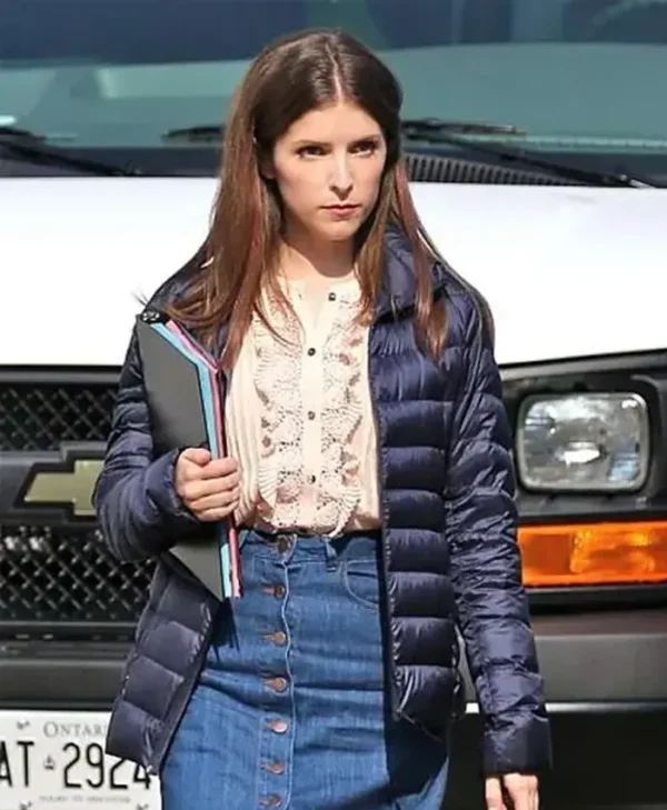 A Simple Favor Anna Kendrick Blue Puffer Jacket
