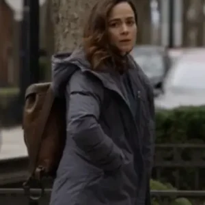 Amanda Lucas Dark Matter Grey Puffer Hooded Jacket