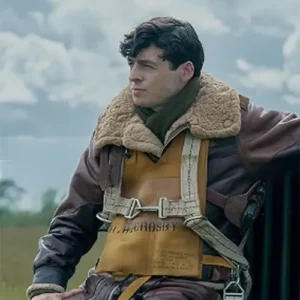 Anthony Boyle Masters Of The Air Brown Leather Jacket