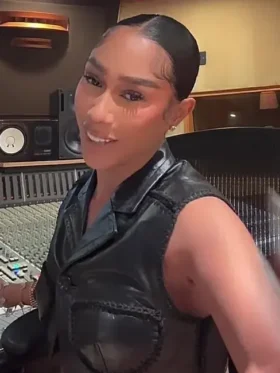 Bia Black Leather Vest