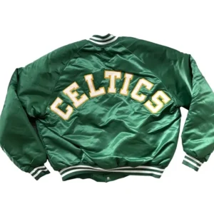 Boston Celtics 90s Green Satin Bomber Jacket