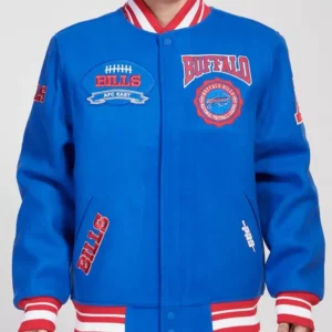 Buffalo Bills Crest Emblem Royal Blue Varsity Jacket
