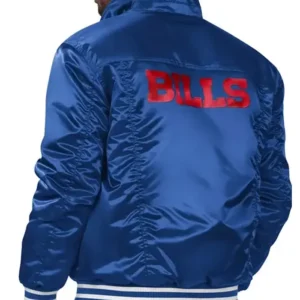 Buffalo Bills Silver Tab Satin Trucker Varsity Jacket Back
