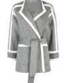 Buy Gemma Nelson TV Series Elsbeth 2024 Audrey Corsa Grey Coat For Sale