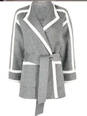 Buy Gemma Nelson TV Series Elsbeth 2024 Audrey Corsa Grey Coat For Sale