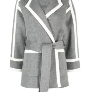 Buy Gemma Nelson TV Series Elsbeth 2024 Audrey Corsa Grey Coat For Sale