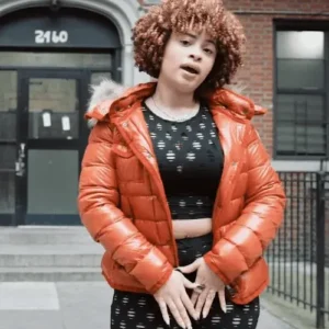 Buy Ice Spice Orange Puffer Jacket for Sale Men and Women