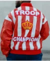 Buy LL Cool J Troop Champion Red Bomber Leather Jacket For Sale