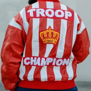 Buy LL Cool J Troop Champion Red Bomber Leather Jacket For Sale