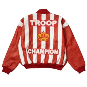 Buy LL Cool J Troop Champion Red Bomber Leather Jacket For Sale Men And Women
