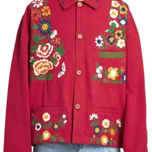 Buy Pretty Little Liars Summer School S02 Christian Pink Embroidered Shacket