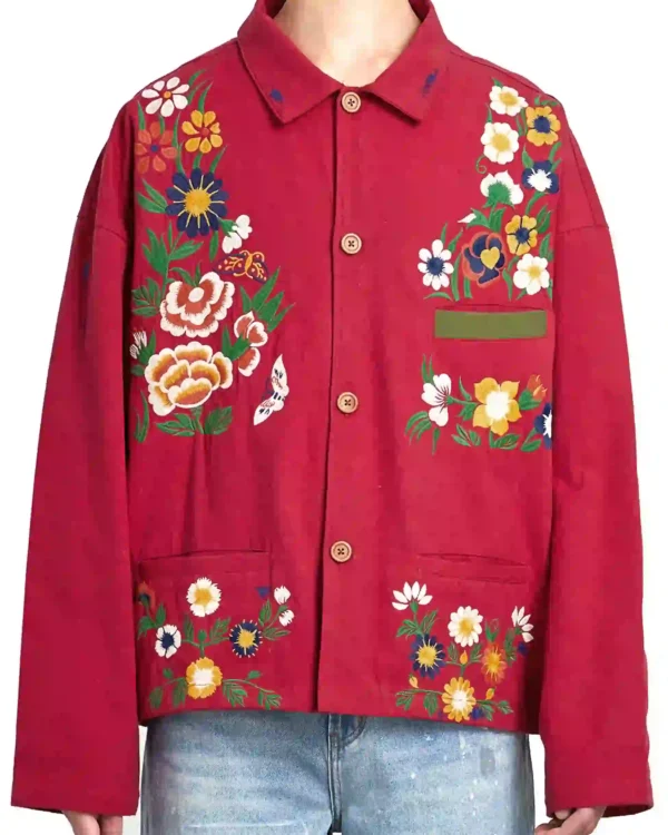 Buy Pretty Little Liars Summer School S02 Christian Pink Embroidered Shacket