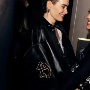 Buy Sarah Paulson Met Gala After Party 2024 Black Leather Jacket