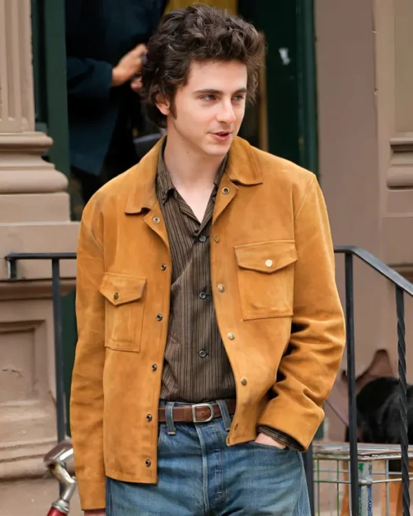 Buy Timothee Chalamet A Complete Unknown Brown Suede Jacket