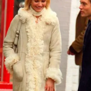 Cameron Diaz White Fur Coat