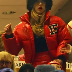 Cara Delevingne Kansas City Chiefs Red Puffer Jacket