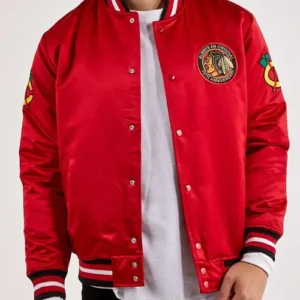 Chicago Blackhawks Throwback Red Satin Jacket