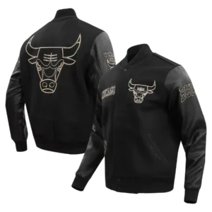 Chicago Bulls Black Gold Varsity Jacket