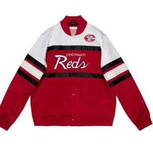 Cincinnati Reds Special Script Heavyweight Satin Varsity Jacket